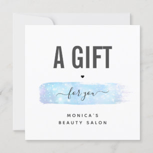 Bleu Iridescente Brush Stroke Logo Beauty Maquilla