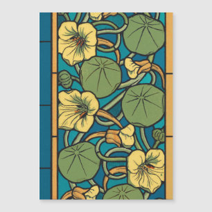 Bleu jaune Nasturtium Fleur Nouveau Motif