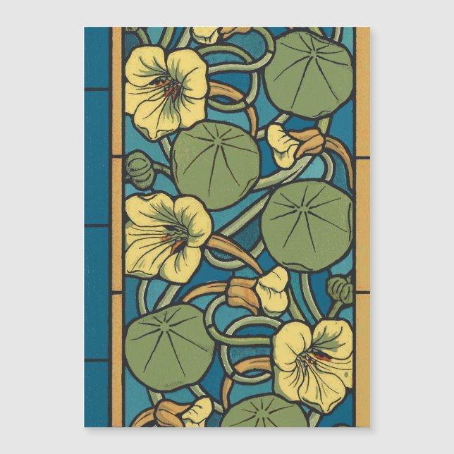 Bleu jaune Nasturtium Fleur Nouveau Motif (Devant)