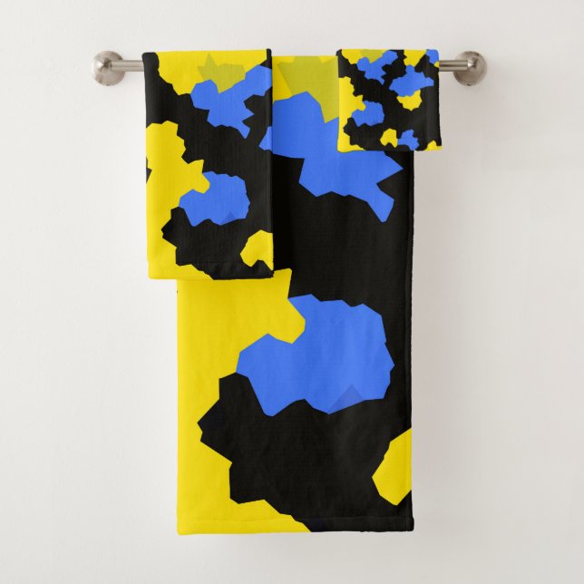 Bleu Jaune Noir Conception abstraite (En situation)