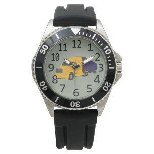 Bleu Jaune Tracteur Tracteur Montres personnalisée