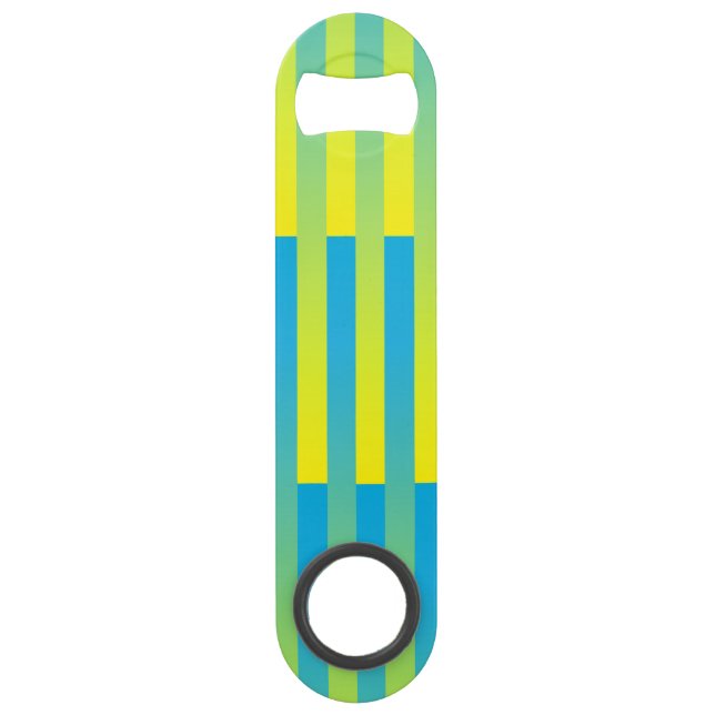 Bleu Jaune Vert Motif Rayé (Devant)