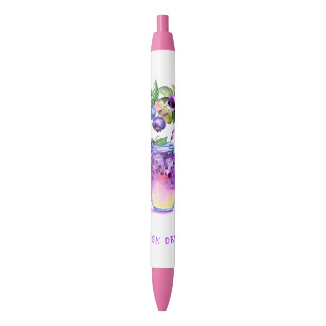 Bleu Jus de bleuets Cool Boire des fruits Stylo (devant Vertical)