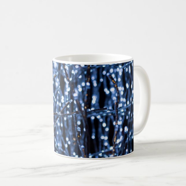 Bleu Lights Abstrait café Mug (Devant droit)