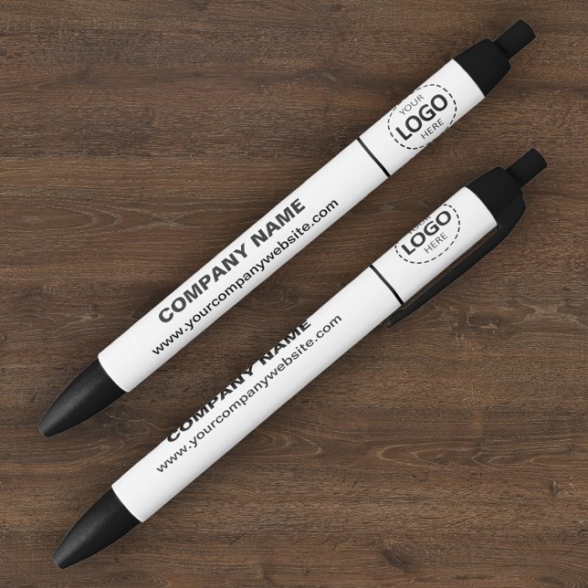 Bleu Logo de l'entreprise et site Web stylo blanc (Créateur téléchargé)