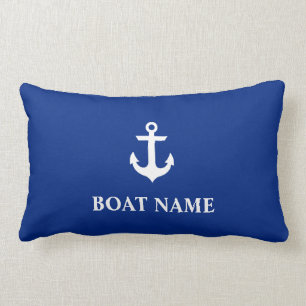 Bleu lombaire de coussin de bateau d'Ancre