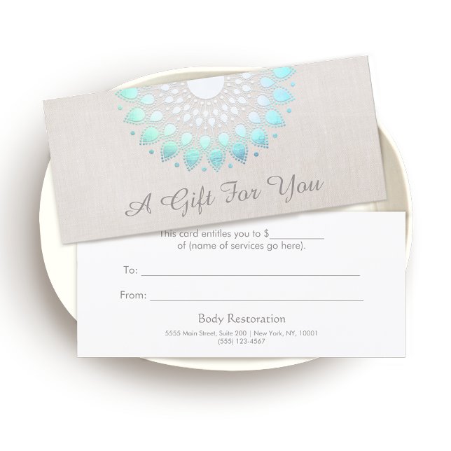 Bleu Lotus Health and Wellness Certificat cadeau (Créateur téléchargé)