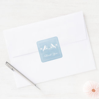 Bleu Lovebirds Stickers Merci Floral