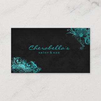 Bleu lumineux de salon de carte de visite floral à