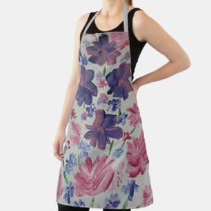 Bleu Lune Rose Floral tablier