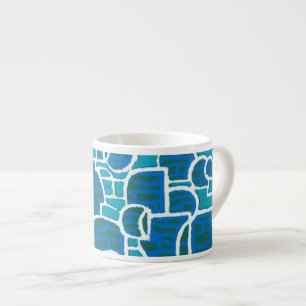 Bleu, Magenta Abstrait Espresso Mug