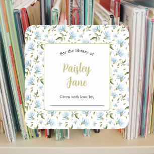 Bleu Magnolias baby shower autocollant