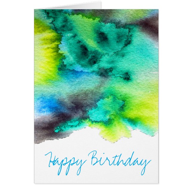 Bleu Marbre vert Tie teint aquarelle (Devant)