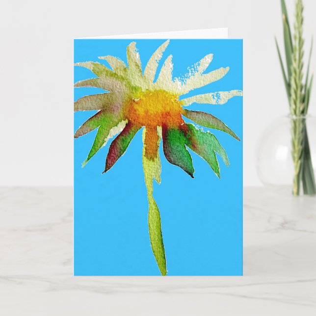 Bleu marguerite Art moderne Merci fleur (Devant)