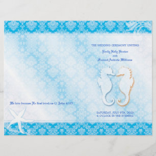 Bleu Mariage Bi Fold Programme de bord de mer