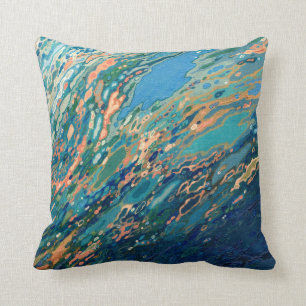 Bleu marine de corail et coussin côtier de décor