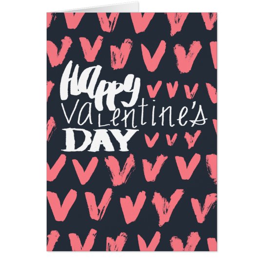 Bleu marine de heureuse Sainte-Valentin et coeurs Cartes