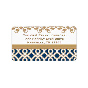 Bleu marine et étiquettes de adresse de retour
