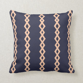 Bleu marine et rétro coussin de rayure de Zizgag