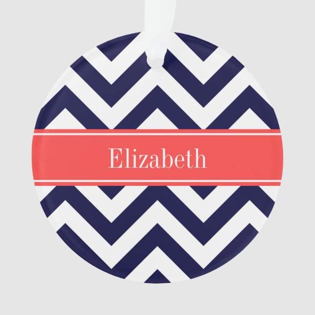 Bleu Marine Grand Chevron Corail Rouge Monogramme  (devant)