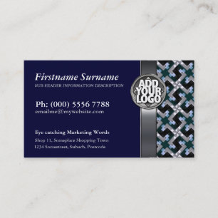 Bleu marine + Motif argenté avec des cartes de