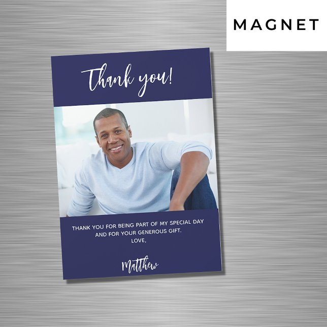 bleu marine photo blanc merci aimant (Créateur téléchargé)