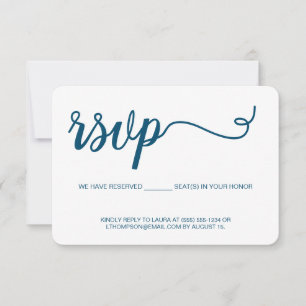 Bleu marine RSVP sans envoi de siège réservé