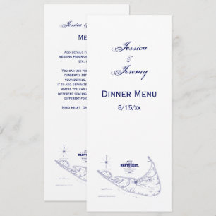 Bleu marine vintage de carte de mA d'île de