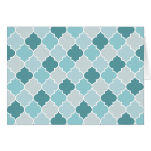 Bleu Marocain Trellis, Lattes, Quatrefoil