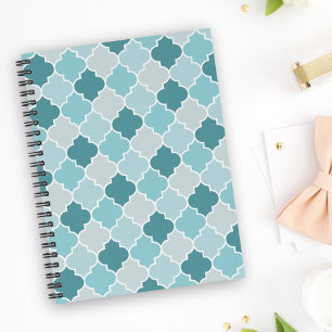 Bleu Marocain Trellis, Lattes, Quatrefoil