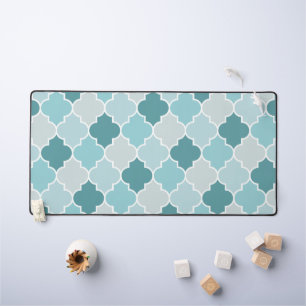 Bleu Marocain Trellis, Lattes, Quatrefoil