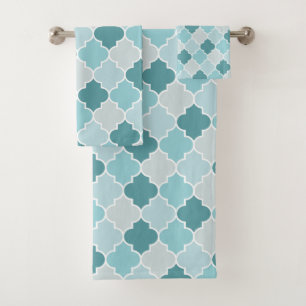 Bleu Marocain Trellis, Lattes, Quatrefoil