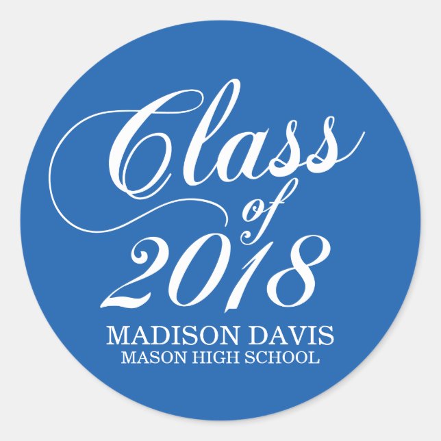Bleu massif moderne | Stickers Graduation (Devant)