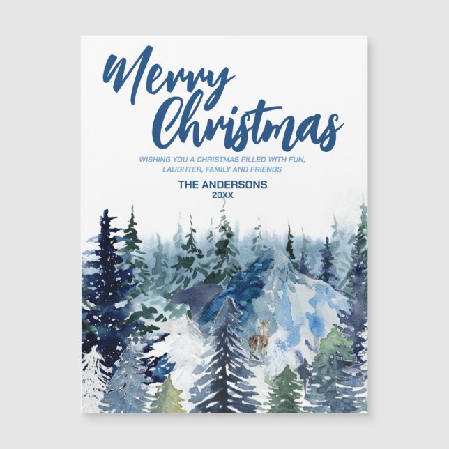 Bleu Merry xmas la forêt moderne (Devant)