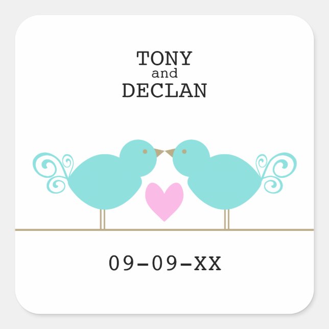 Bleu mignon Stickers Date Spéciale (Devant)