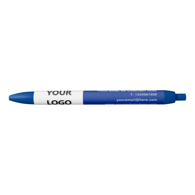 Bleu Modèle de stylo professionnel promotionnel (Devant)
