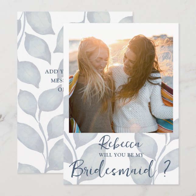 Bleu Moderne Et Blanc Serez-Vous Ma Femme D'Accuei (Devant / Derrière)