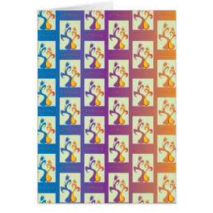 Bleu moderne, violet, orange Tulip Couple Floral