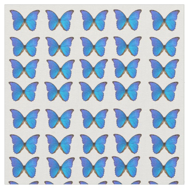 Bleu Morpho Papillon tissu de coton (Fermer)