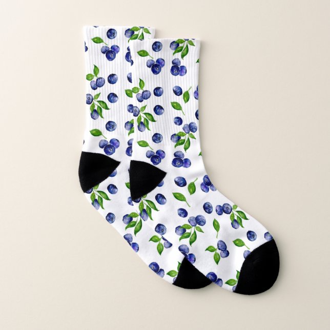 Bleu Motif Aquarelle Vintage Beurre mûre (Paire)