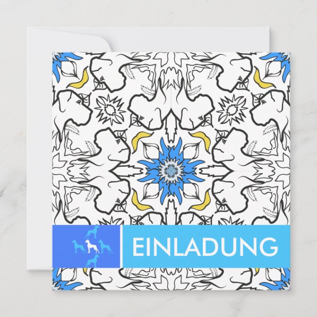 Bleu Motif Great Dane (Devant)