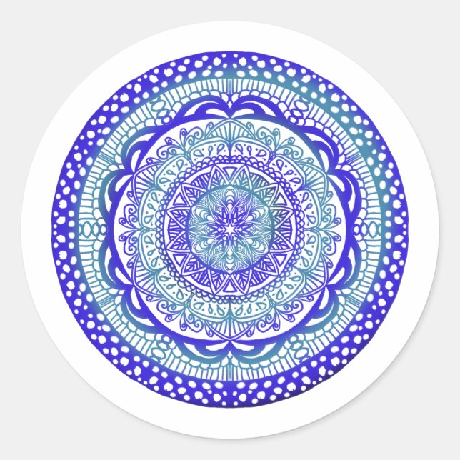 Bleu mystique, autocollants Mandala (Devant)