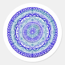 Bleu mystique, autocollants Mandala