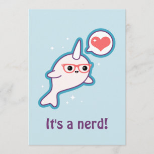 Bleu Narwhal Baby Shower Invitations pour Nerds