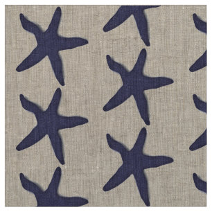 bleu nautique de plage d'étoiles de mer de tissu