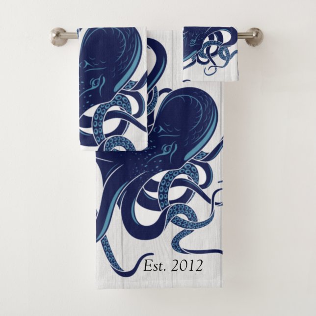 Bleu Nautique Octopus Côtier Blanc Bois (En situation)