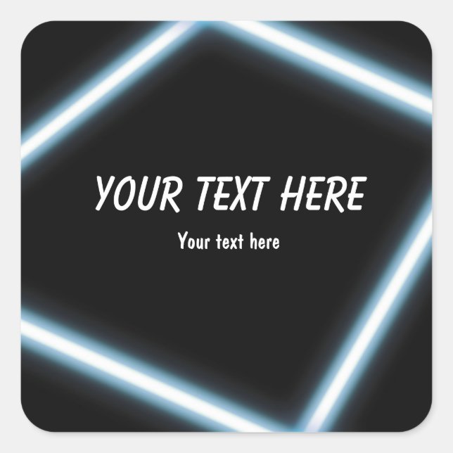 Bleu néon lueur bâton d'anniversaire autocollant d (Devant)