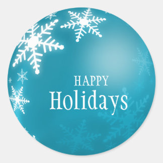 Bleu Noël Ball Snowflakes autocollant