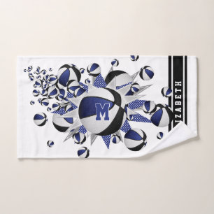 bleu noir basketballs stars filles monogrammed