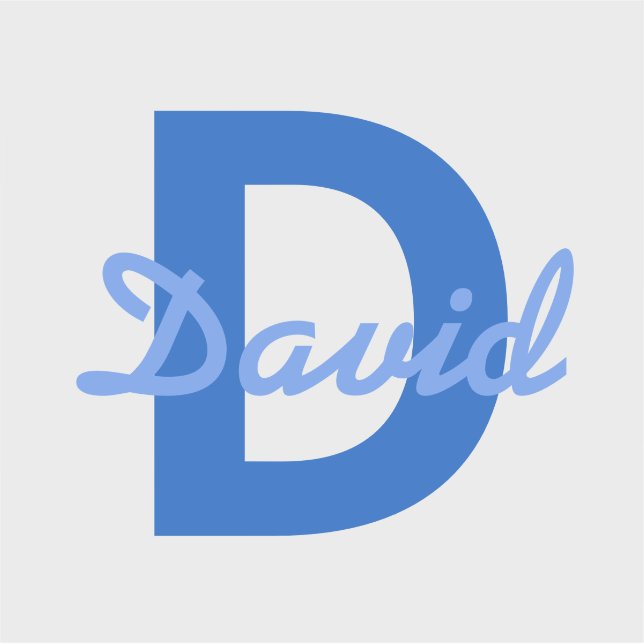 Bleu Nom & Sticker Monogramme (Devant)